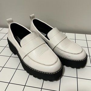 Black & White Women's Faux Leather Loafers US8